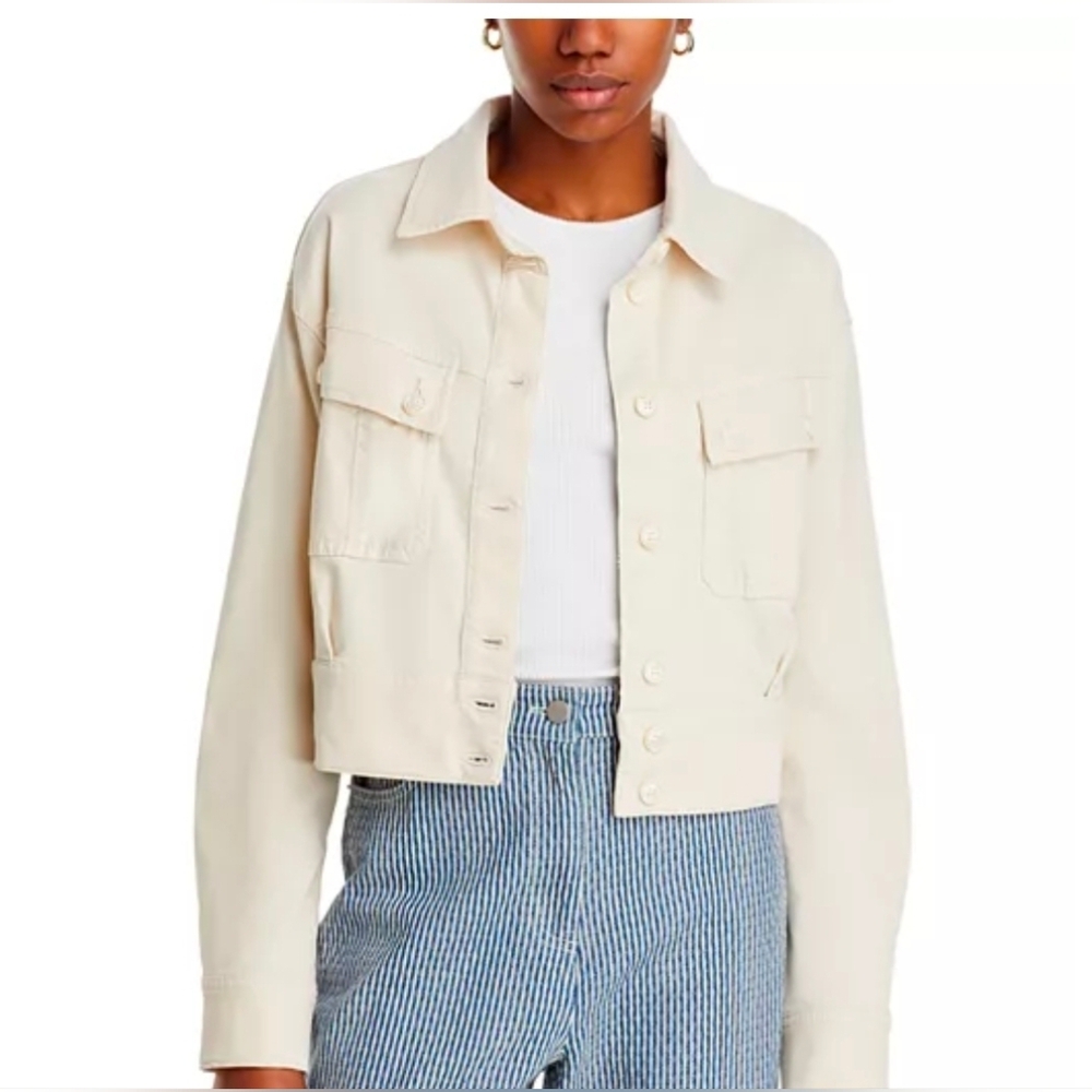 Paige Womens Cerra Crop Utility Jacket Size Medium NWT $300 Vintage Quartz